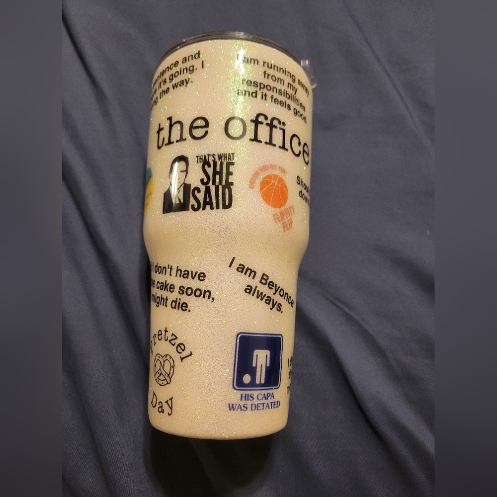 The Office Dunder Mifflin 30oz Tumbler Sparkly Show Quote Fan Favorite Quotes